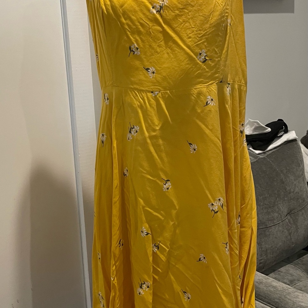 Old Navy Yellow Floral Long Sleeve Dress